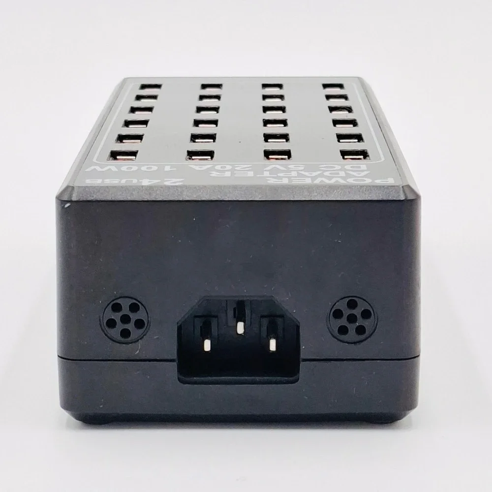 24-Port USB Charging Station Hub 100W 5V 20A Multi Device Charger Tested